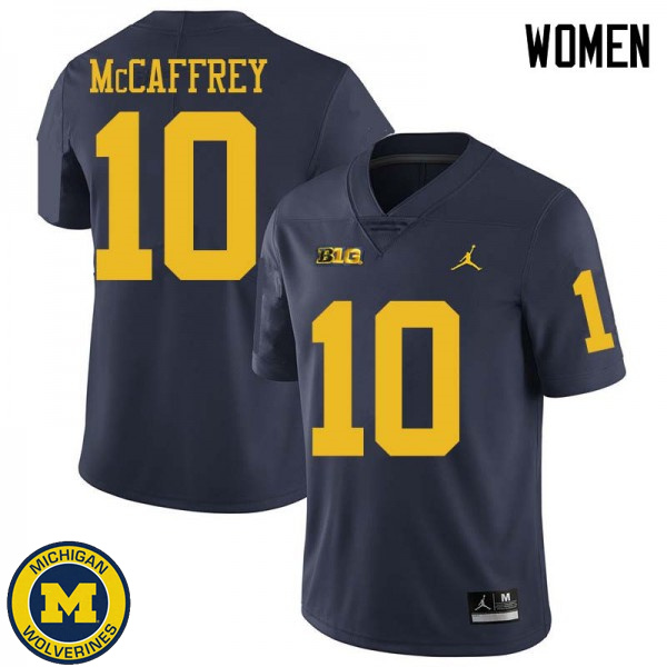 Womens Michigan Wolverines #10 Dylan McCaffrey Navy Jordan Brand College Game Jersey